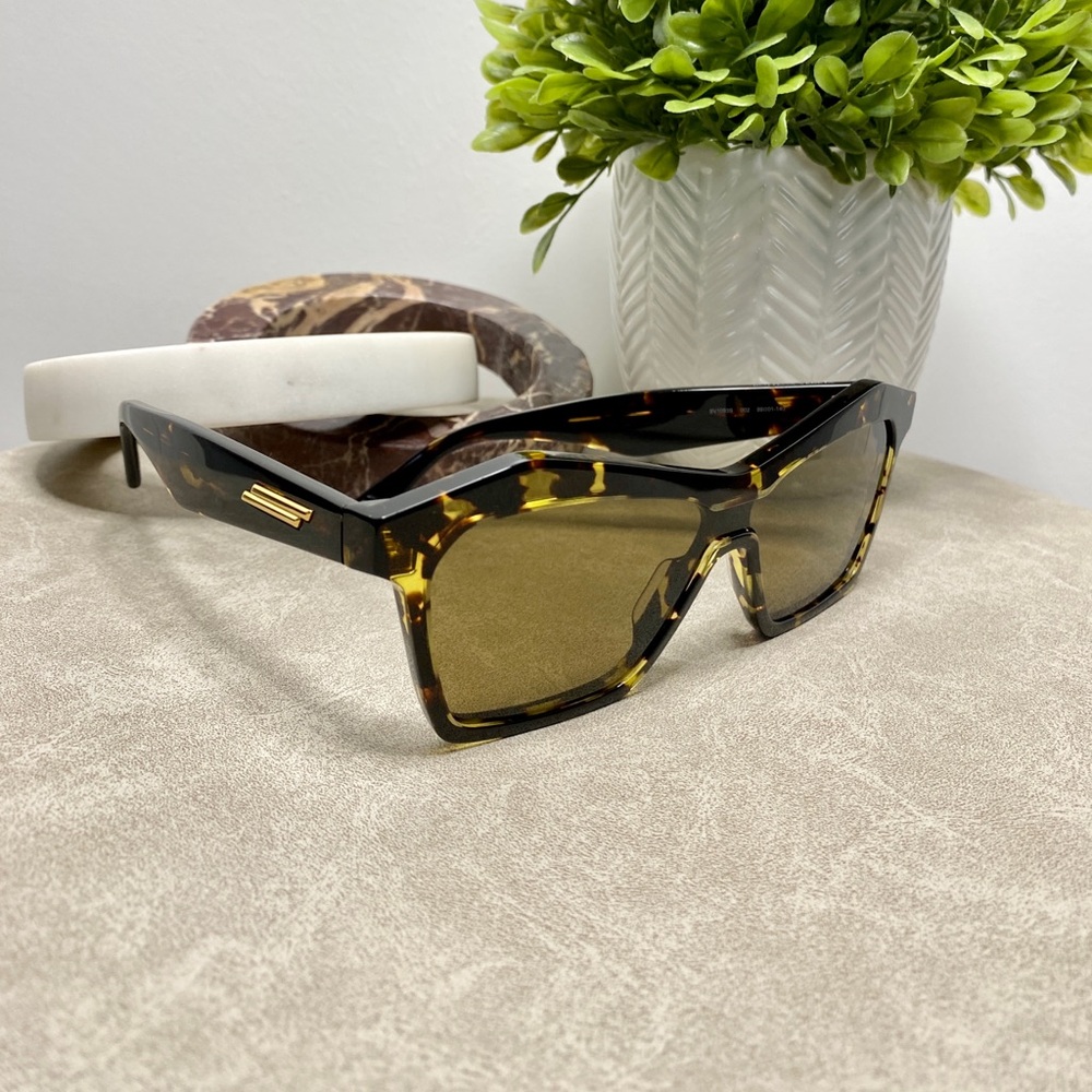 BOTTEGA VENETA 55mm Cat Eye Sunglasses Havana Frame Brown Lens | New in Case - Picture 3 of 11